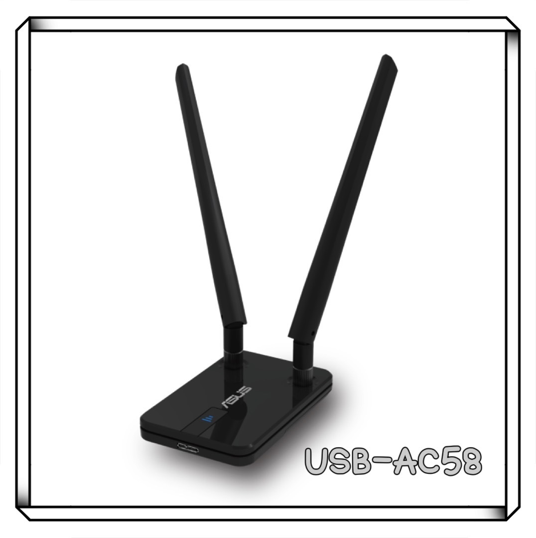 ASUS 華碩 雙頻 AC1300 雙天線無線網路卡 USB-AC58