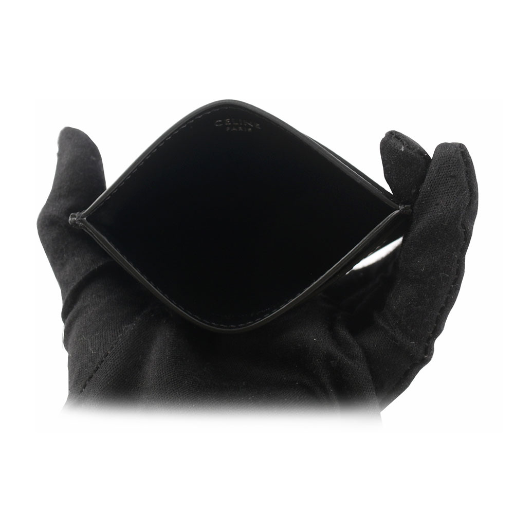 【CELINE】Triomphe 凱旋門標誌牛皮名片夾/卡片夾(黑色) 10B703FQ7.38SI