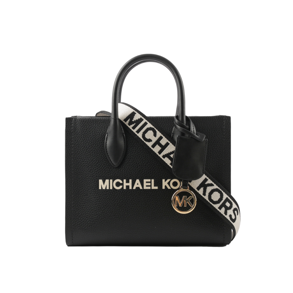 【Michael Kors】Mirella 荔枝皮革刺繡背帶小款二用托特包