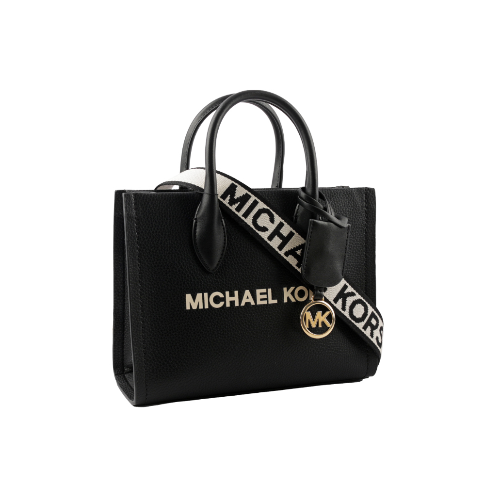 【Michael Kors】Mirella 荔枝皮革刺繡背帶小款二用托特包