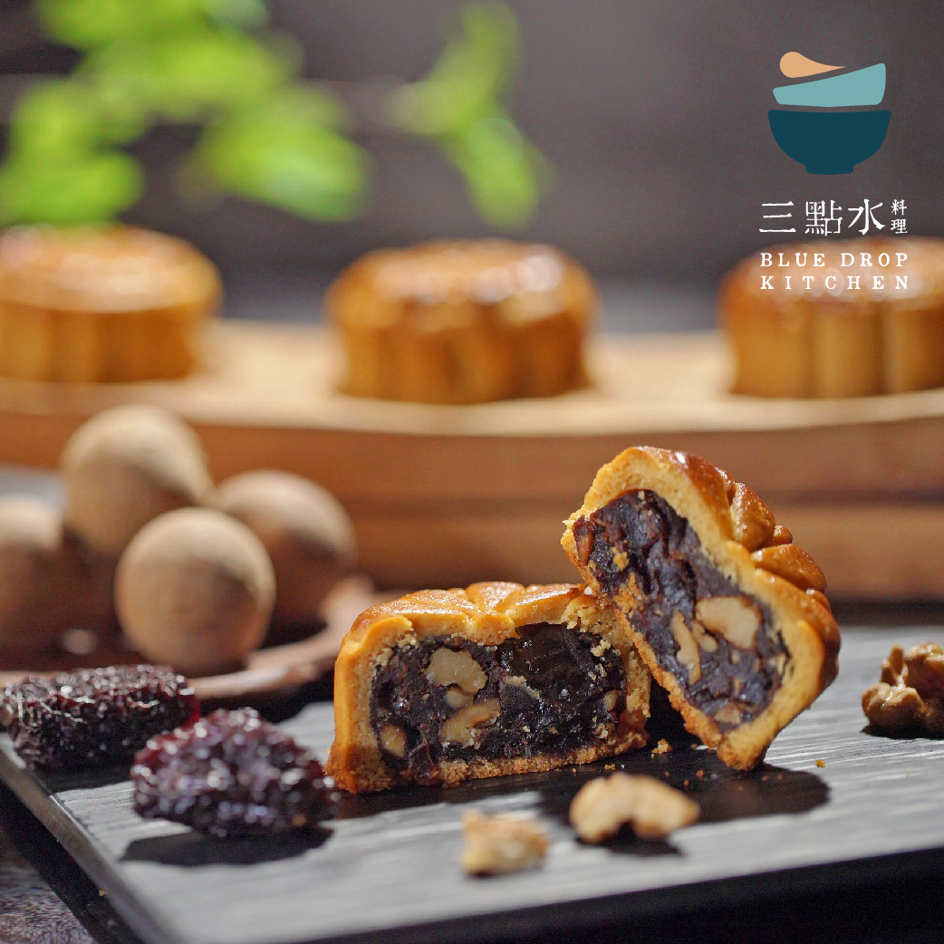 三點水煙燻桂圓南棗合桃月餅禮盒
