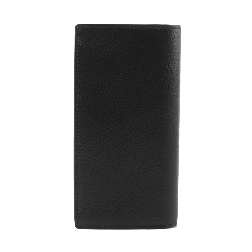 【GUCCI】金屬縫線雙G Logo 牛皮雙色二折長夾