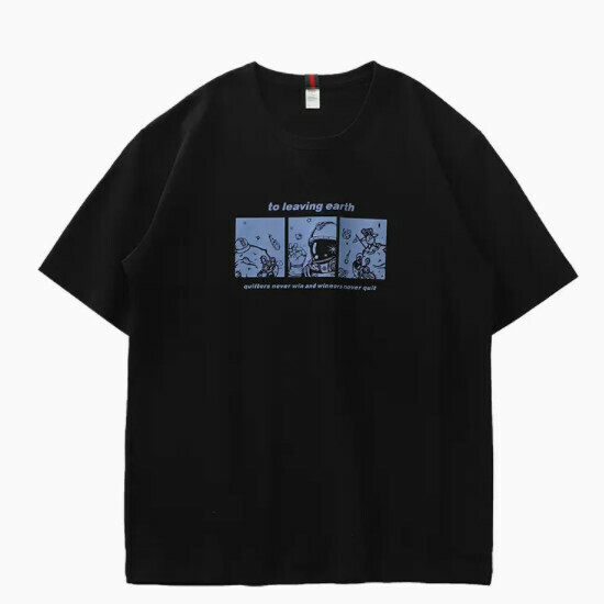 熱賣寬鬆休閑短袖T恤（S-3XL 黑色）(下單後聯絡客服確認發貨尺碼)
