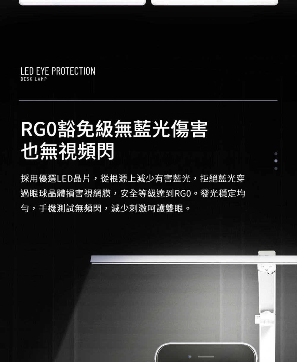 RGO豁免級無藍光傷害,也無頻閃