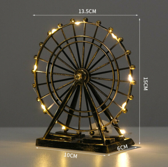 Popular decorative furnishings [bronze ferris wheel with lights]