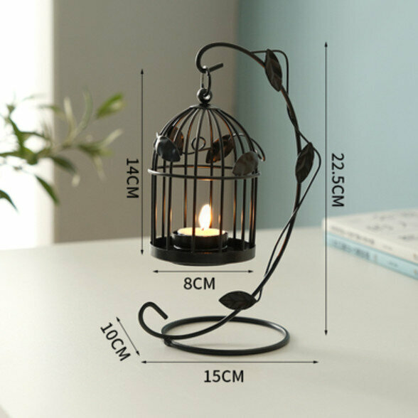 Popular decorative furnishings [black leaf candlestick]