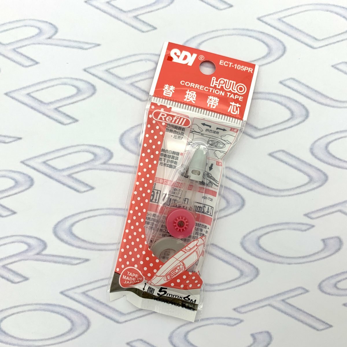 SDI - ECT-105PR "iPULO"兩用塗改替換芯 5mm x 6M - 24芯 (粉紅色) (改錯修正兼用)