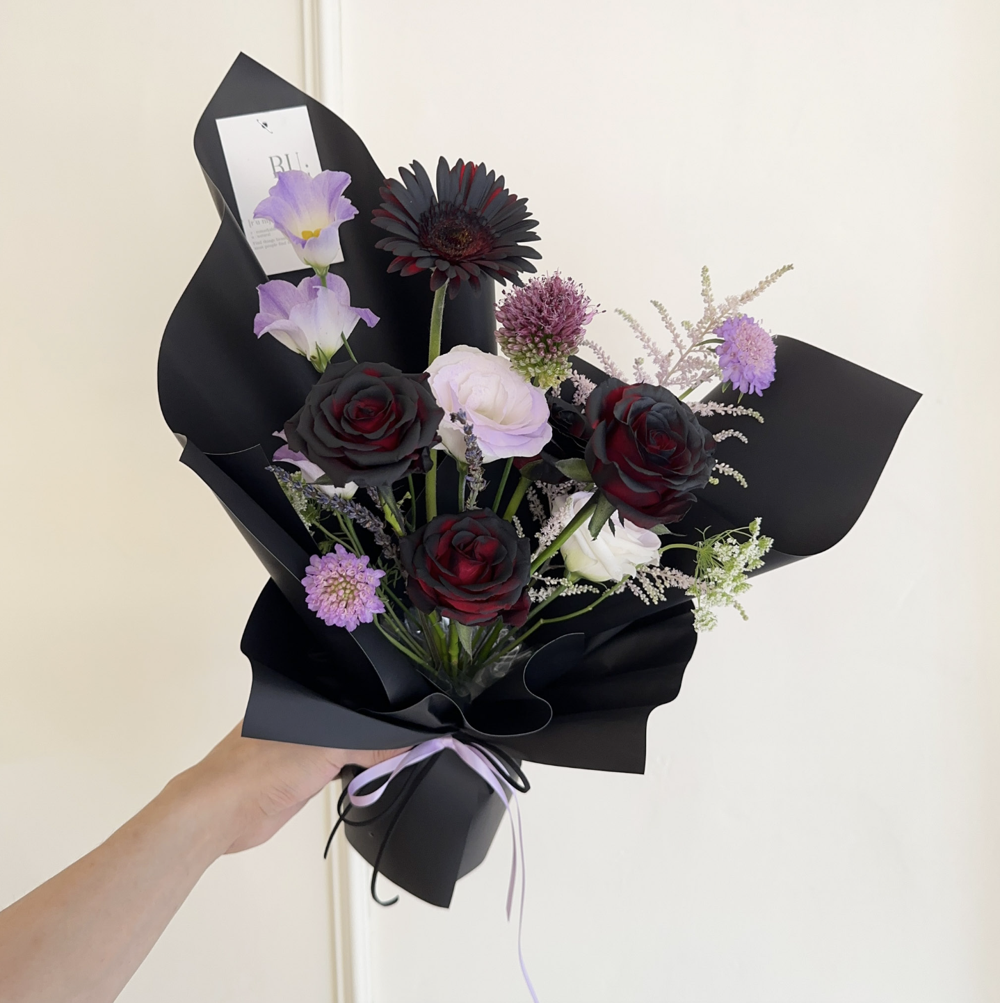 紫色魔法-黑紫色系綜合鮮花花束