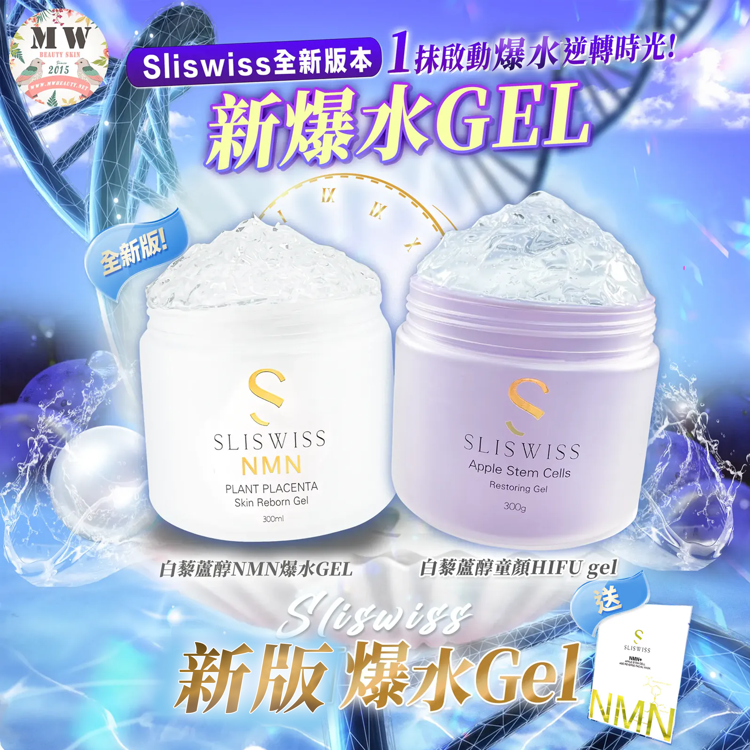 Sliswiss 白藜蘆醇童顏HIFU gel +Sliswiss極光白藜蘆醇新版爆水GEL