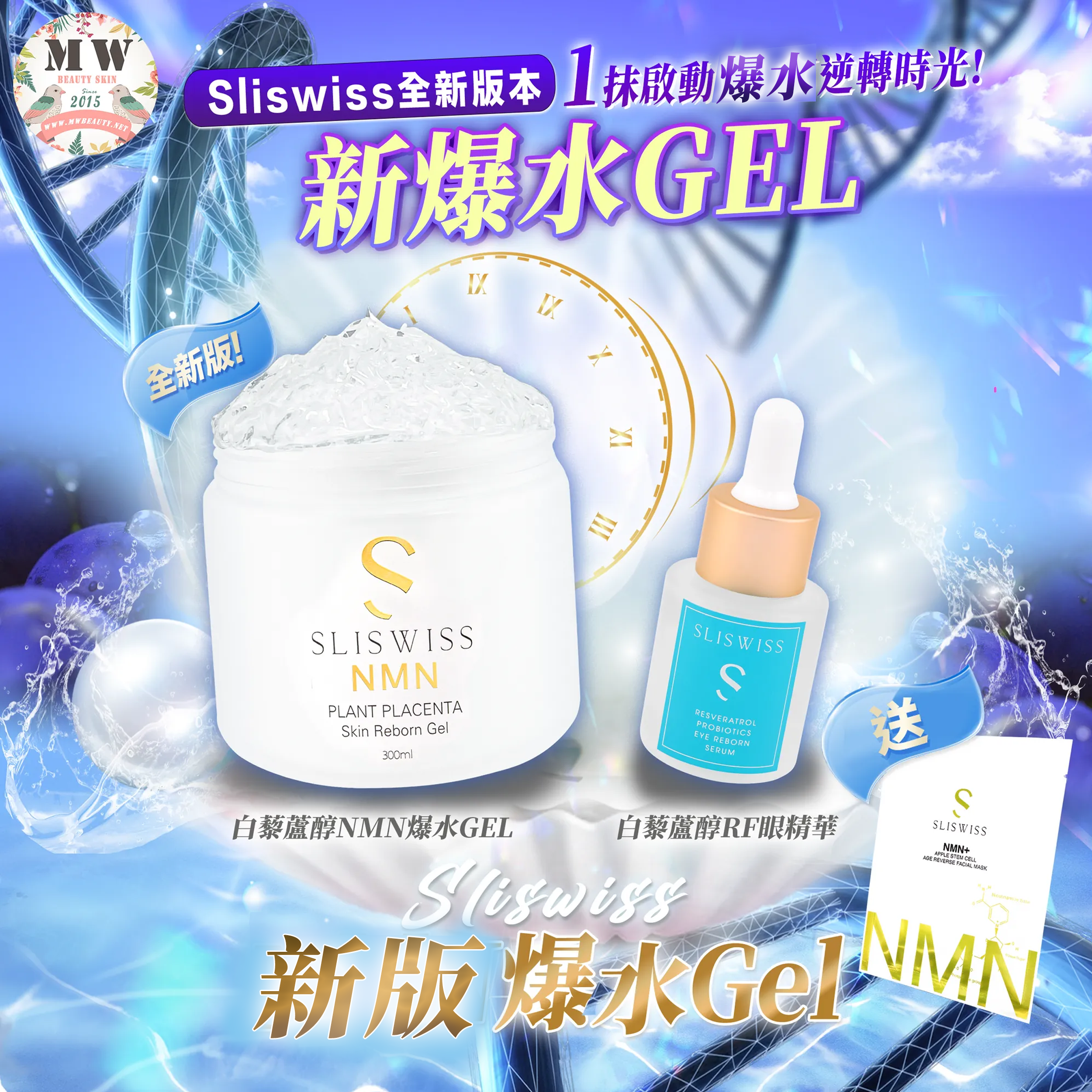 Sliswiss白藜蘆醇爆水GEL+Sliswiss 白藜蘆醇RF眼精華