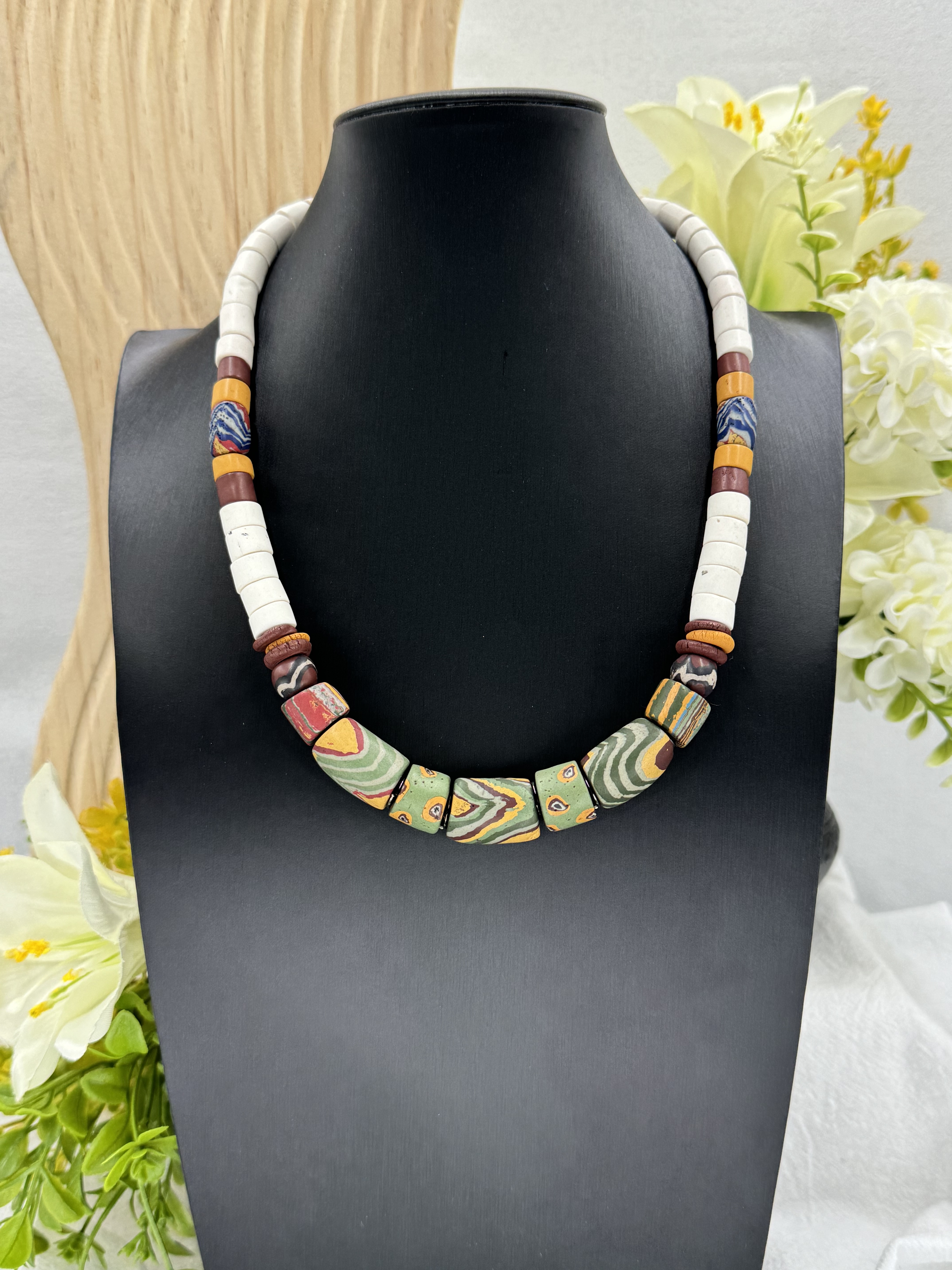 No.17傳統花珠單串短鍊52cm