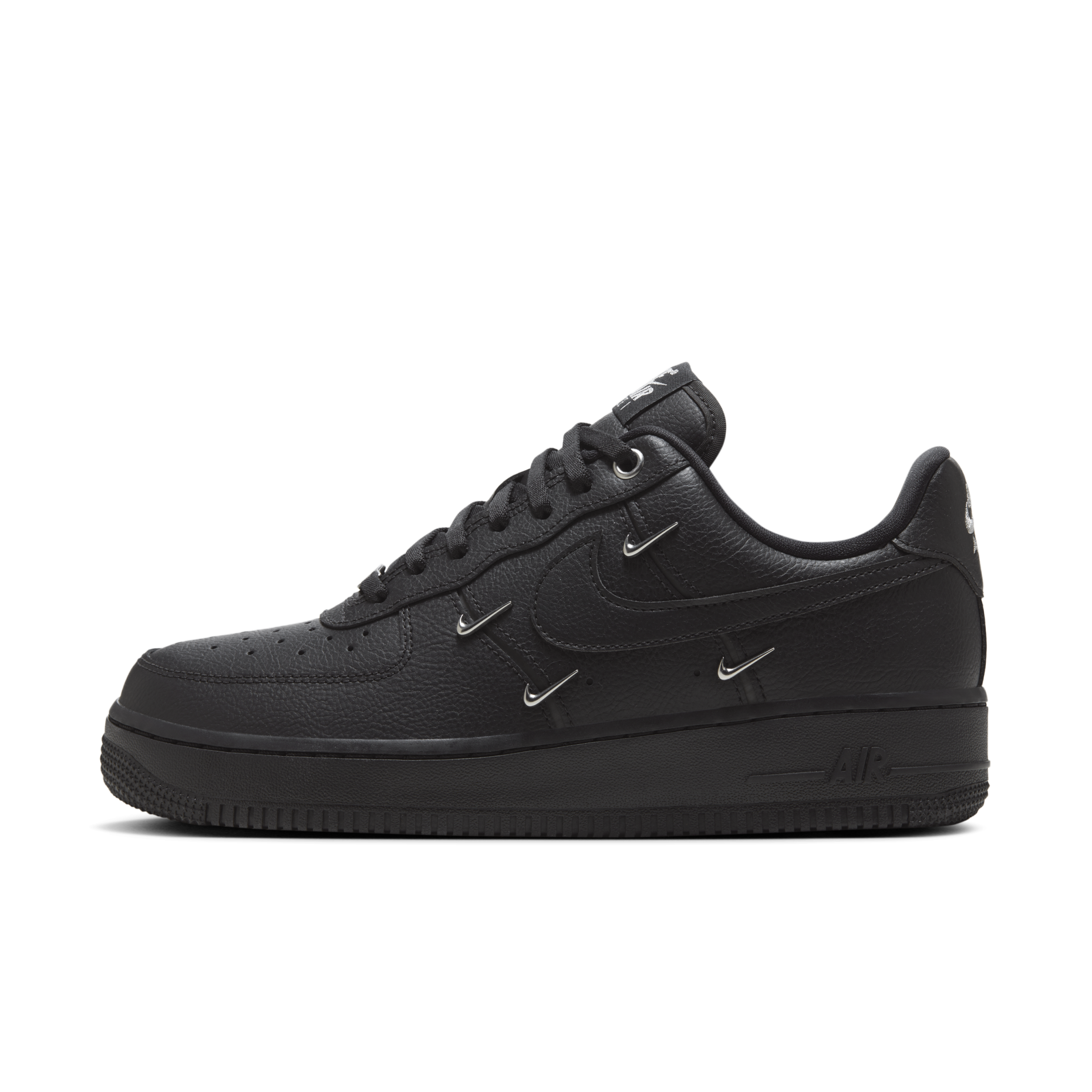 女鞋 NIKE W AIR FORCE 1 '07 LX 'Black Silver' 黑魂 四銀勾 立體 小銀勾 四勾 休閒鞋【HQ1180-001】AF1