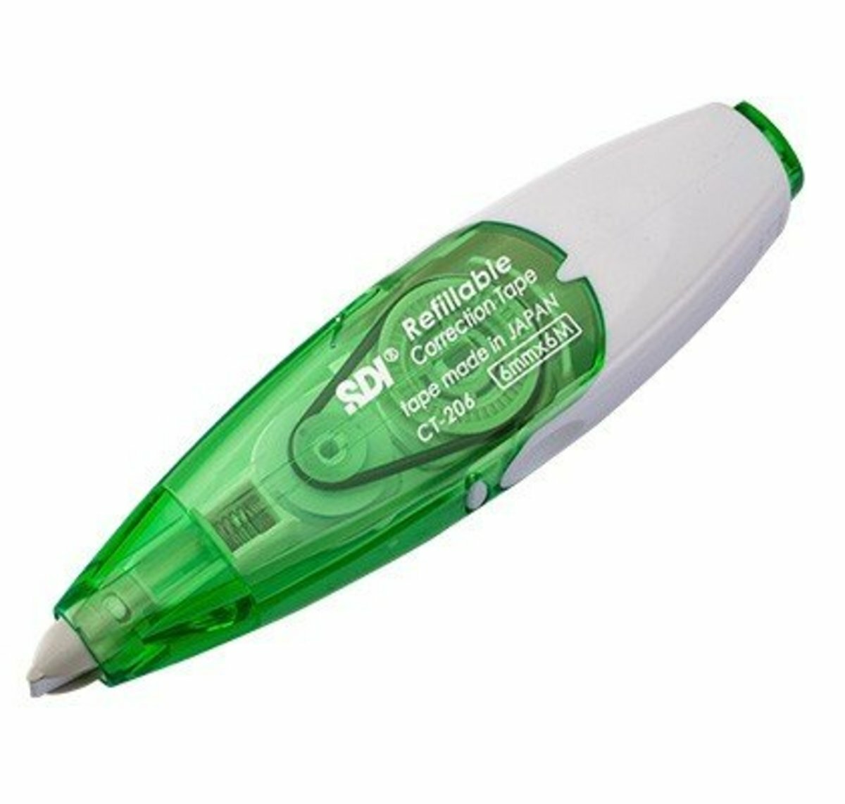 SDI - CT-206 "iPUSH"輕按式塗改帶 (6mm x 6M) 綠色 + 2個替換芯 (改錯修正兼用)