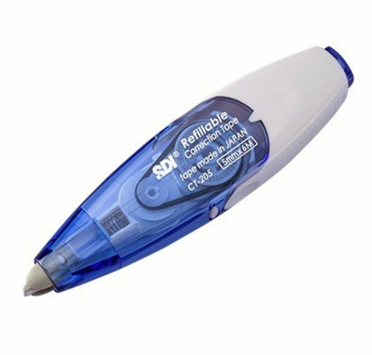 SDI - CT-205 "iPUSH"輕按式塗改帶 (5mm x 6M) 藍色 + 2個替換芯 (改錯修正兼用)