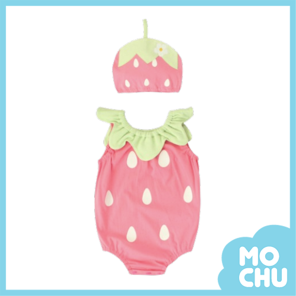 粉嫩小草莓包屁衣