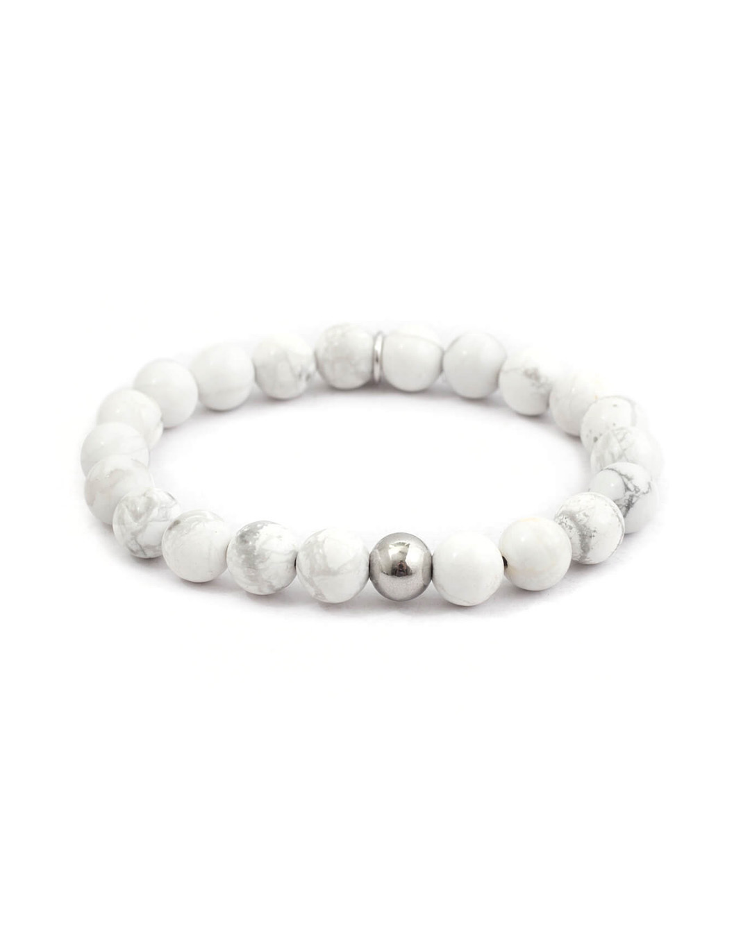 RECOVERY 亮面8MM串珠手環 (白)