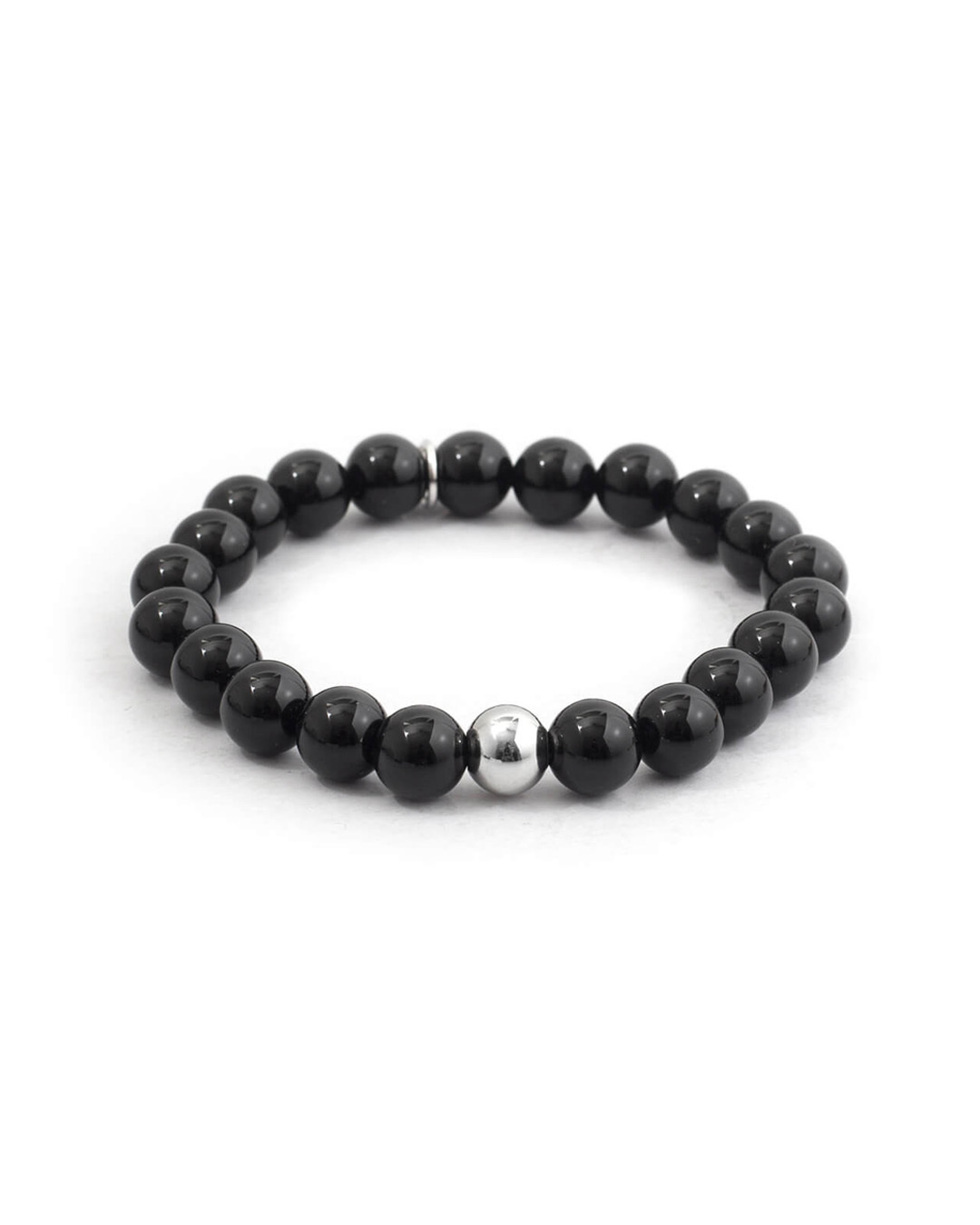 RECOVERY 亮面8MM串珠手環 (黑)