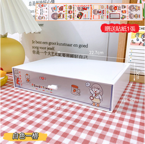 Popular storage box transparent drawer type (white-single drawer)
