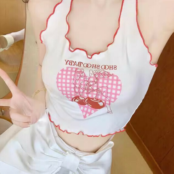Slim Love Short Vest Woman (White [One Size])