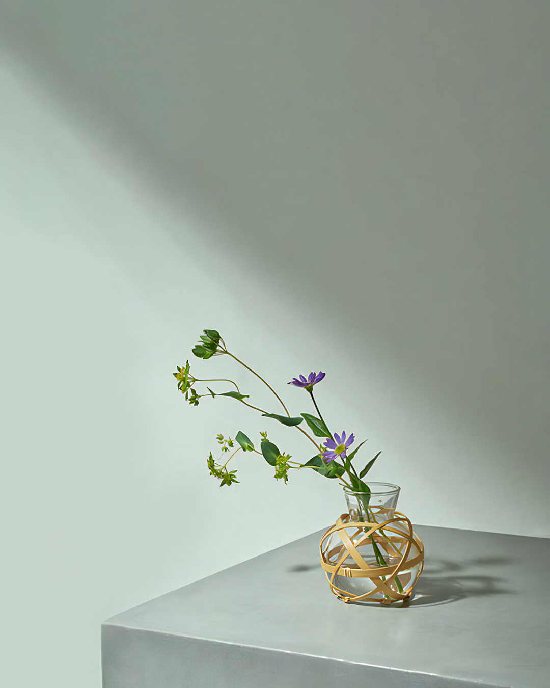 竹編 玻璃花器 原色｜公長齋小菅