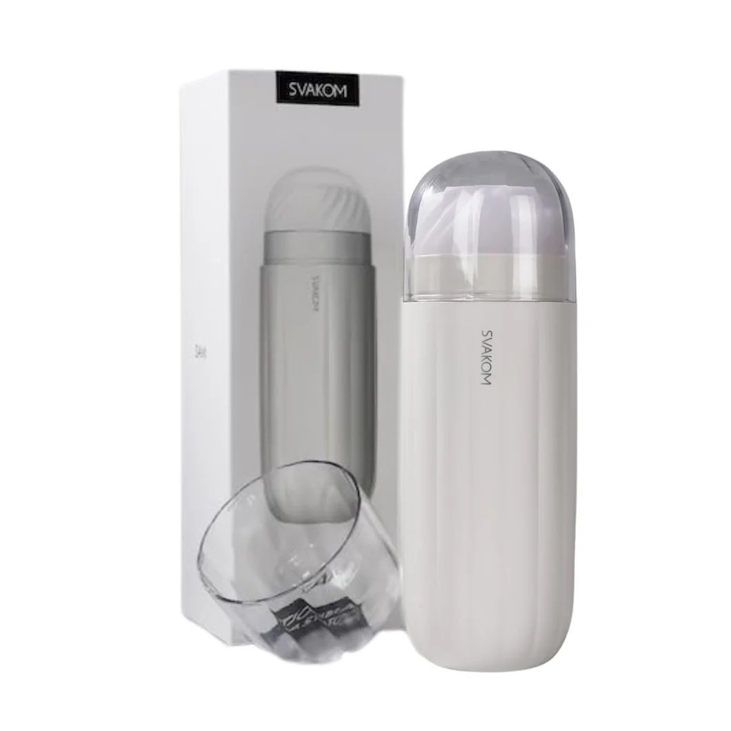美國SVAKOM Sam 震動吸吮電動飛機杯（白色）