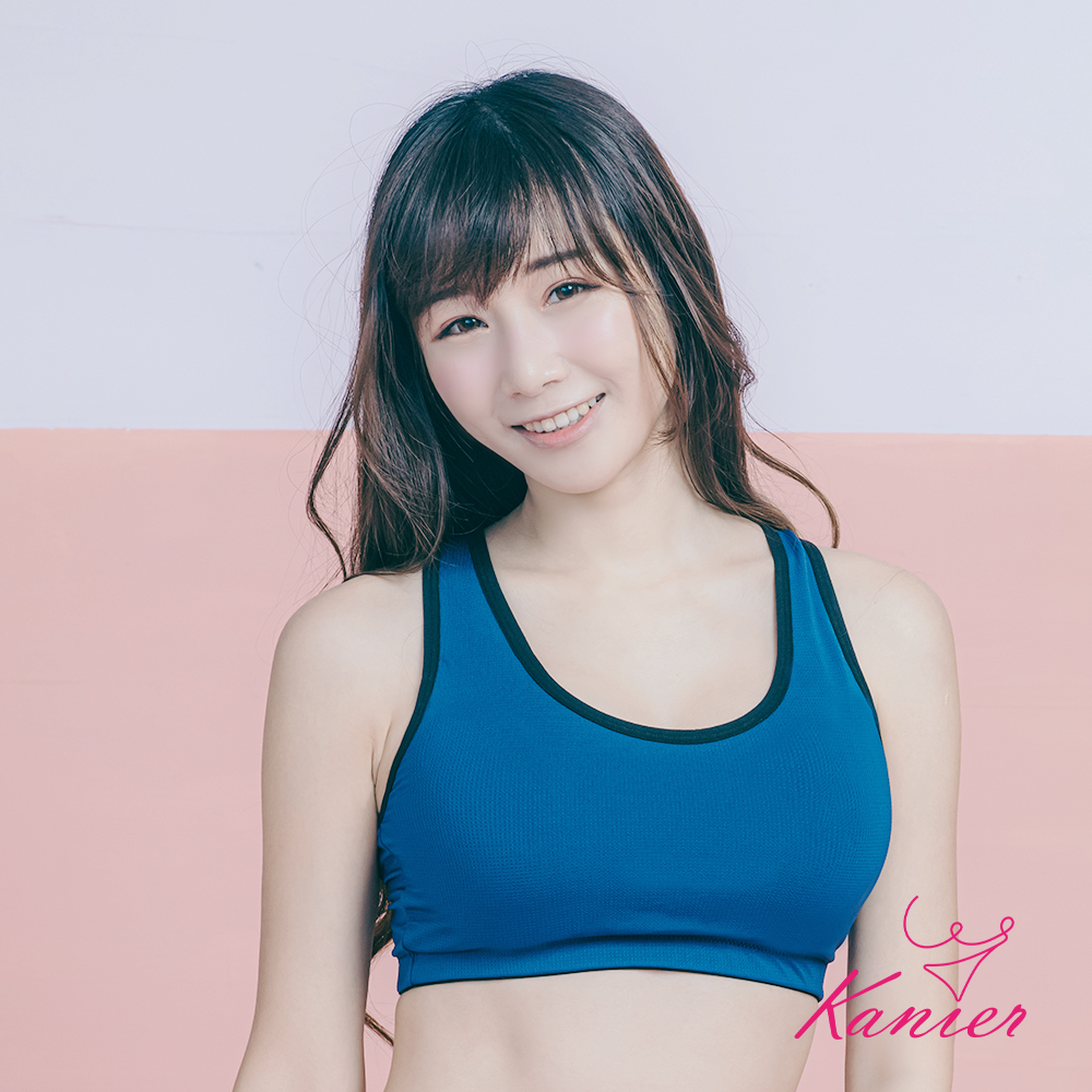 【Kanier卡妮兒內衣】輕盈小挖背支撐運動內衣【1211 藍色 -M / L / XL / XXL(Q)】