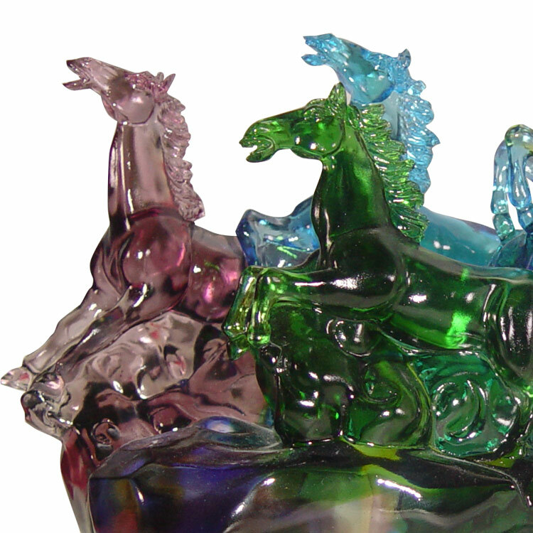 鹿港窯禮品館│琉璃 擺飾 八馬奔騰 馬到成功 - 成功與勝利的象徵│桌面工藝品 開業開市禮品 辦公室裝飾品