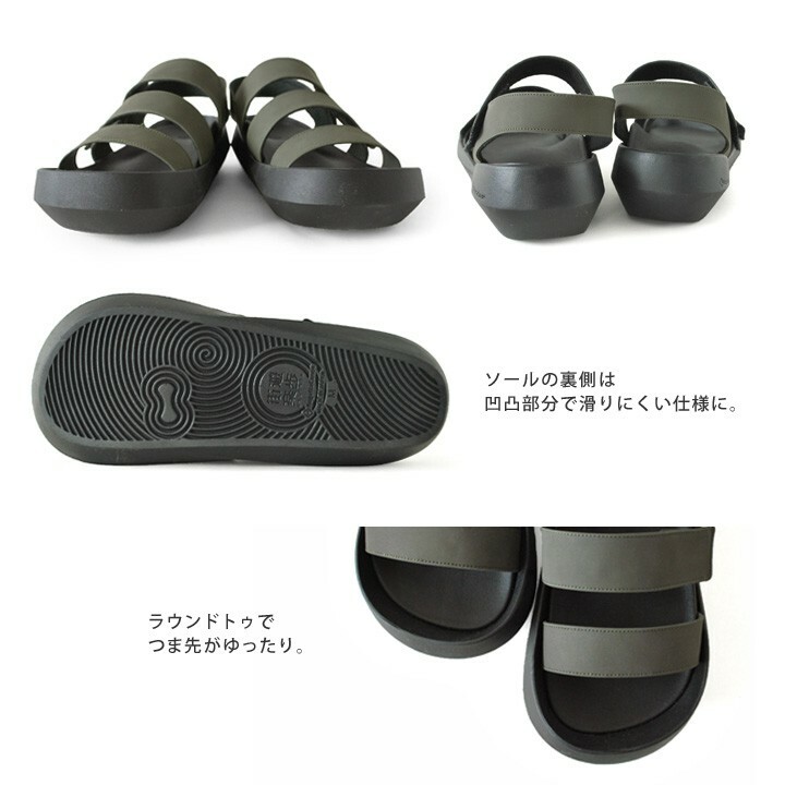 大阪樂步健康鞋 RegettaCanoe -輕量魔鬼氈後帶涼鞋CJEW7604(BLK-黑色)