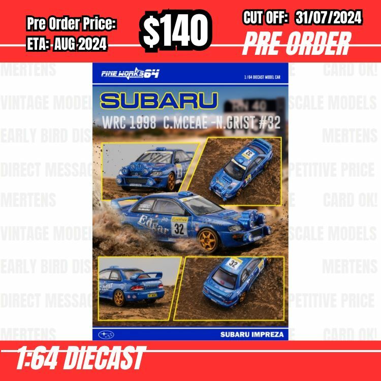 PO-$140 * Fine Works * 1:64 Subaru Impreza WRC Blue #32 [OD17/07]