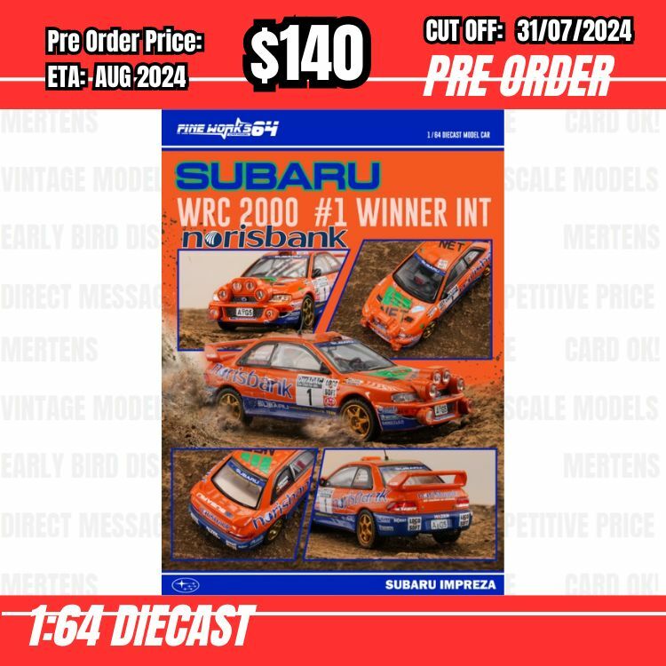 PO-$140 * Fine Works * 1:64 Subaru Impreza WRC Orange #1 [OD17/07]