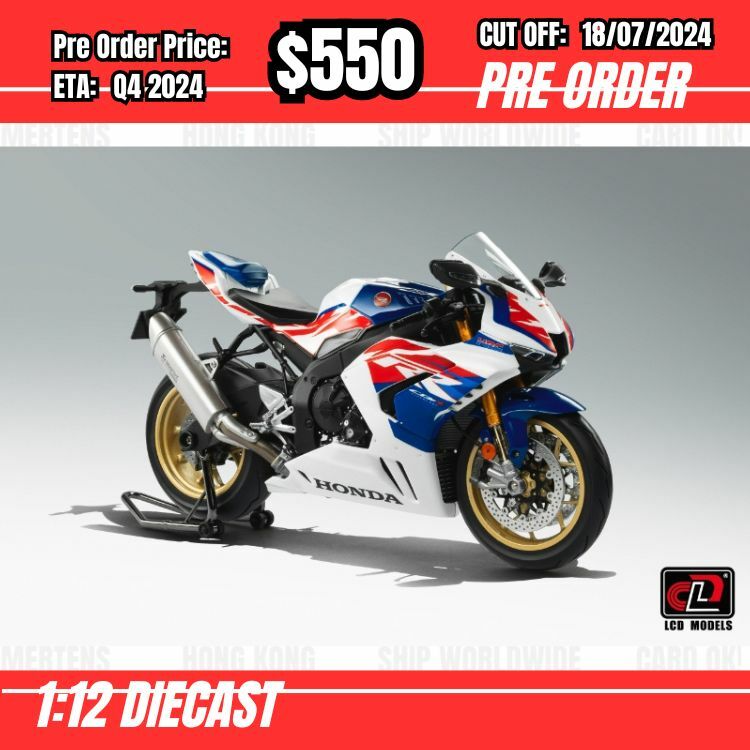 PO-$550 * LCD * 1:12 Honda CBR1000RR-R White [OD17/07]