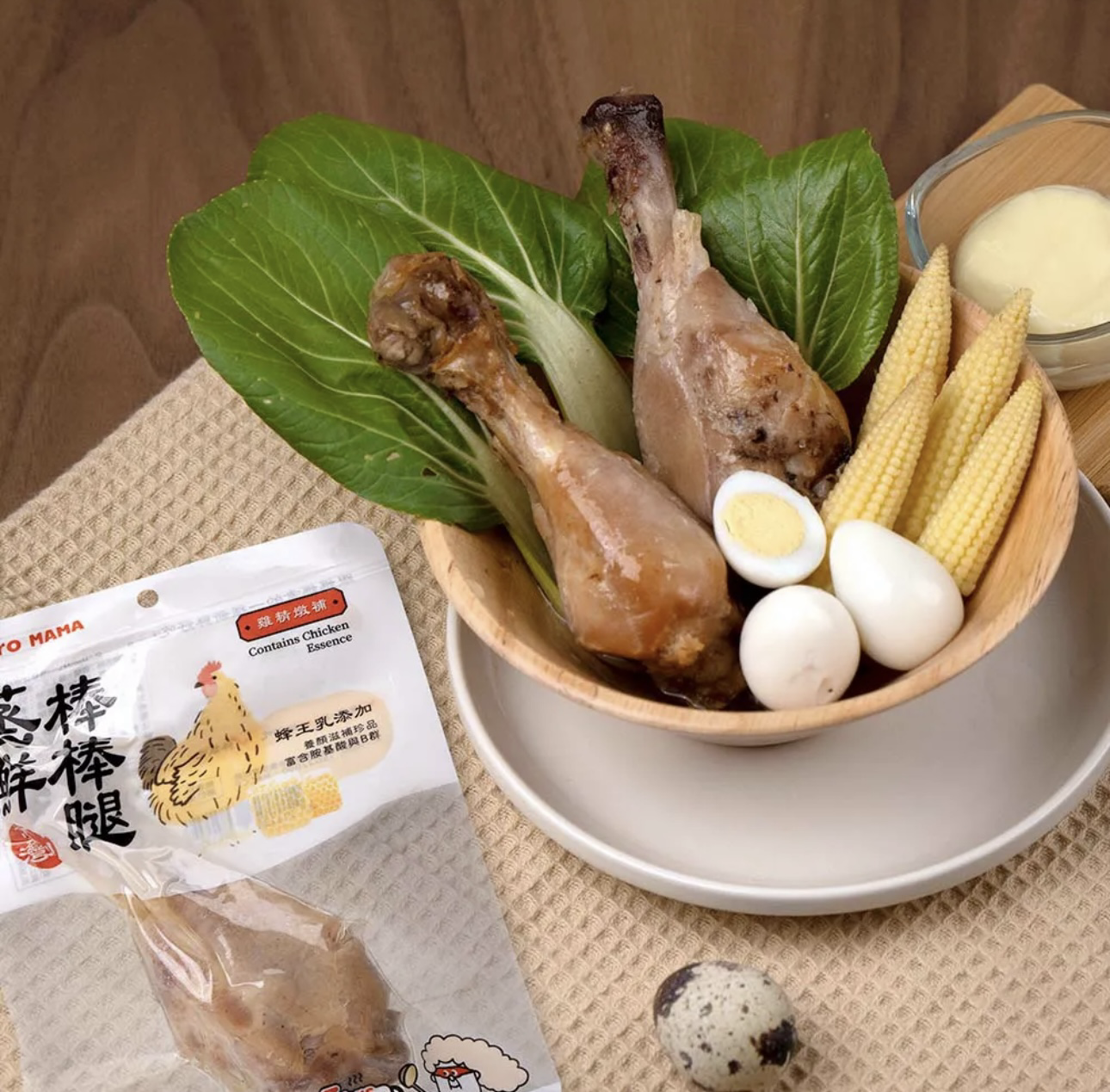 HeroMama 蒸鮮雞腿棒+鵪鶉蛋 65g（貓狗食用）