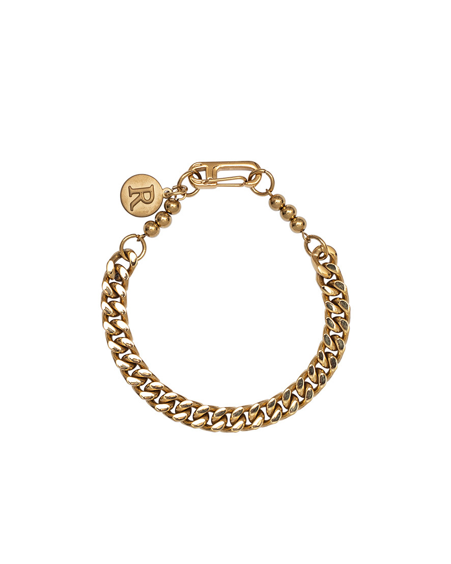 RECOVERY 厚扁鍊手鍊（亮金）