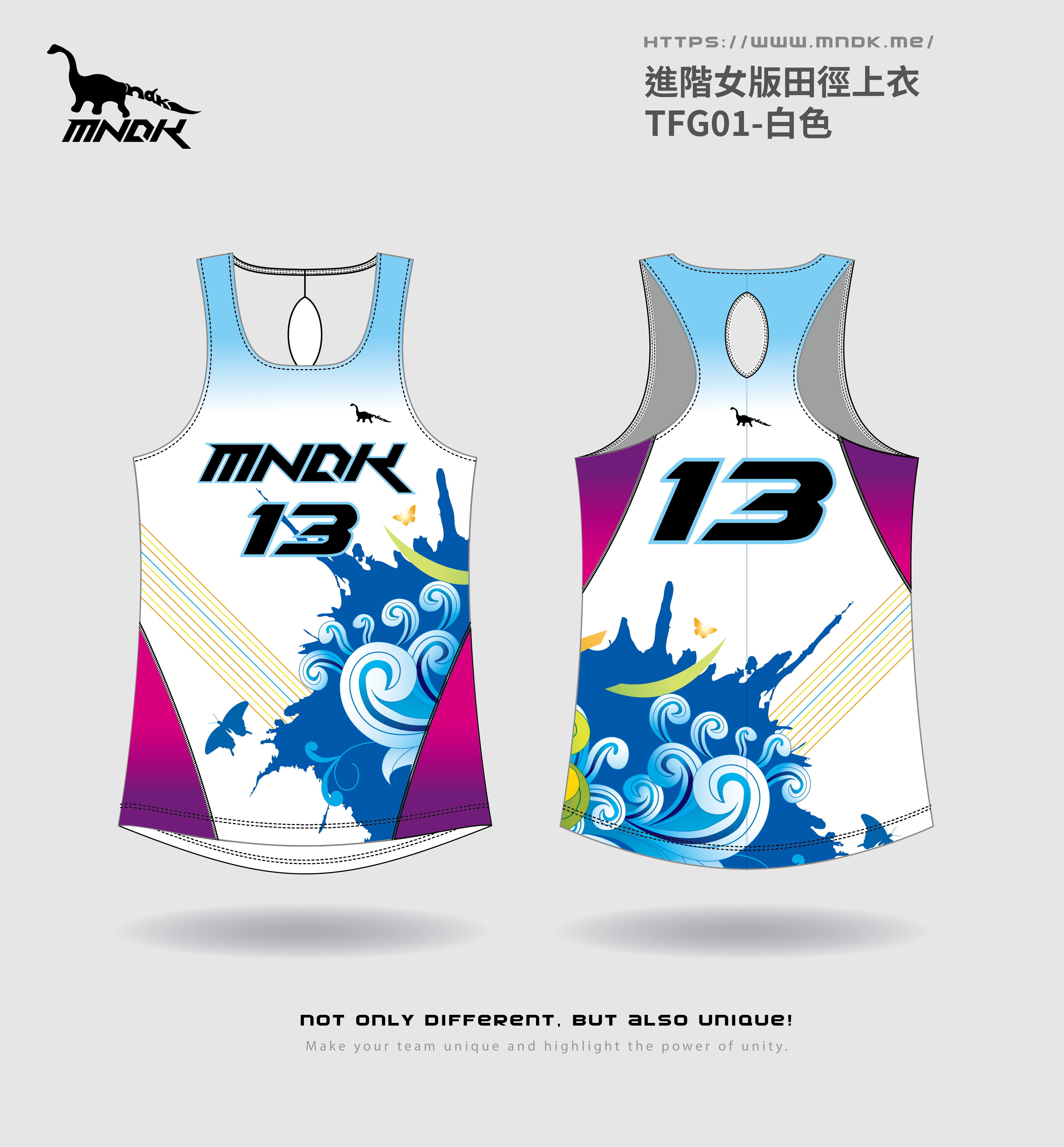 MNDK莫納帝克｜客製化團體服｜專業運動服｜公司制服｜台中-進階女版田徑衣TFG01