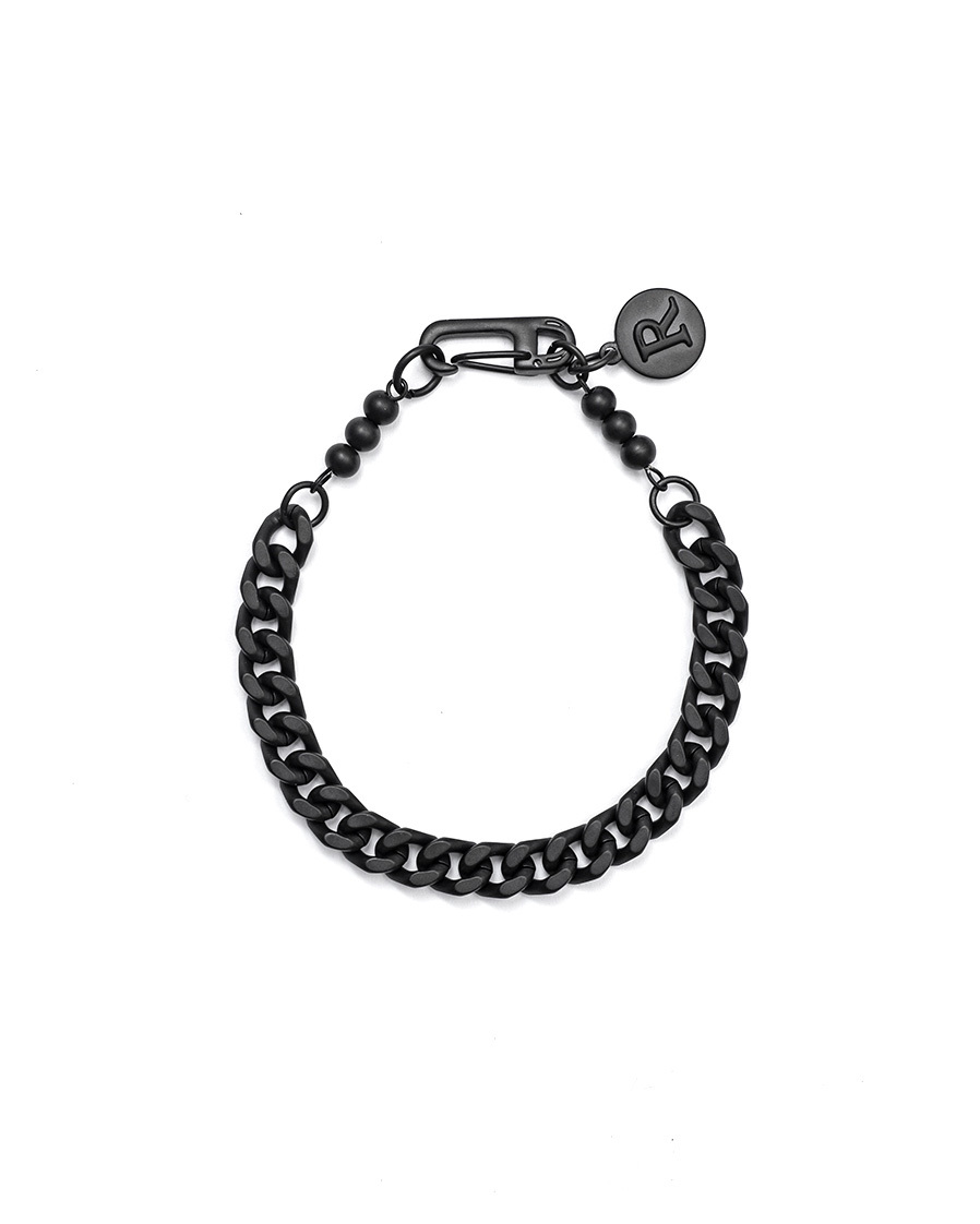 RECOVERY 厚扁鍊手鍊（霧黑）