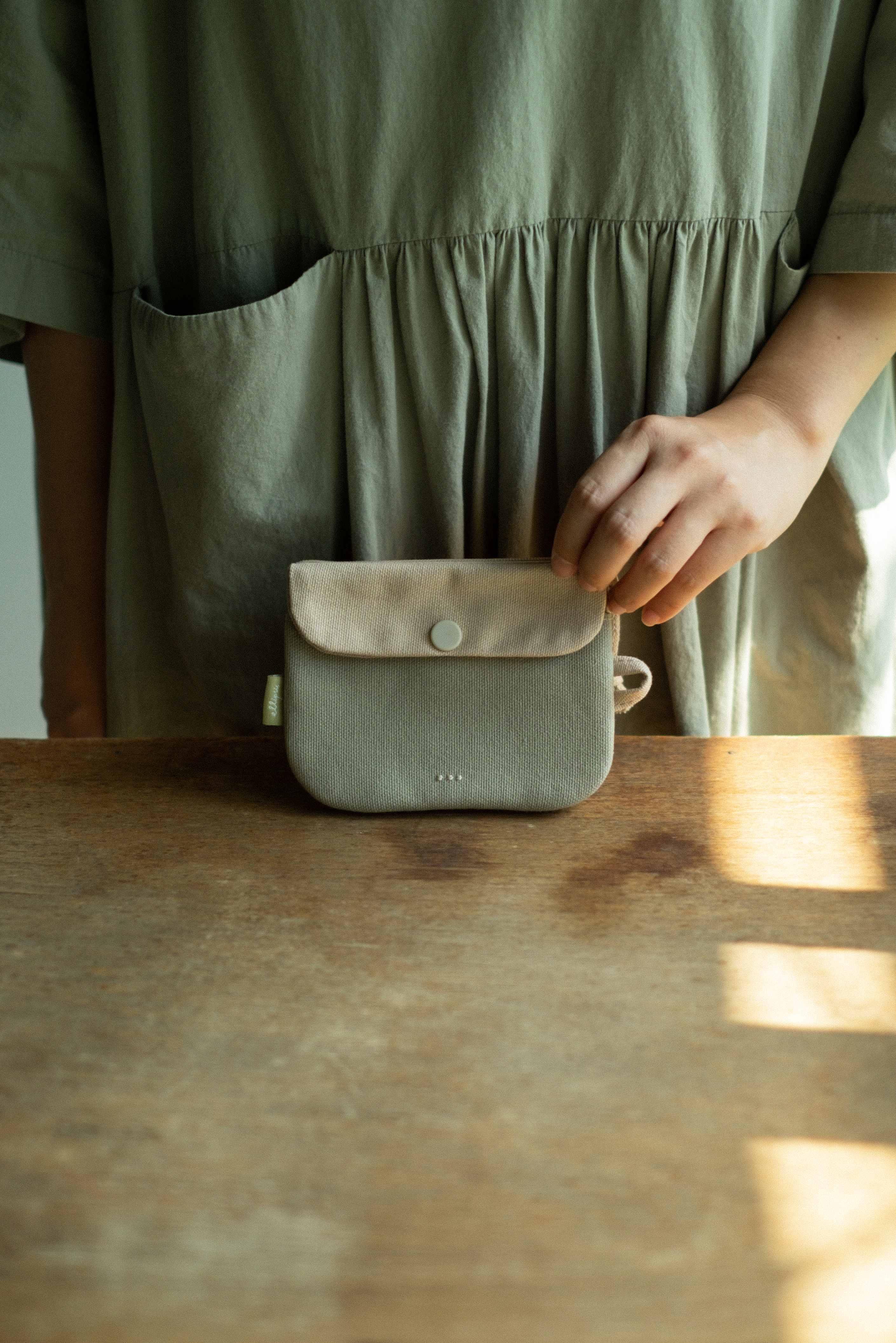 雙層零錢包 | 灰綠