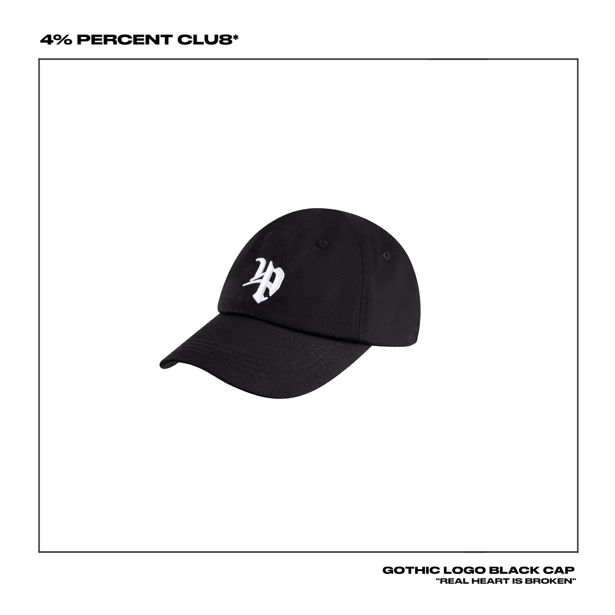 GOTHIC LOGO BLACK CAP / 哥德款黑色棒球帽