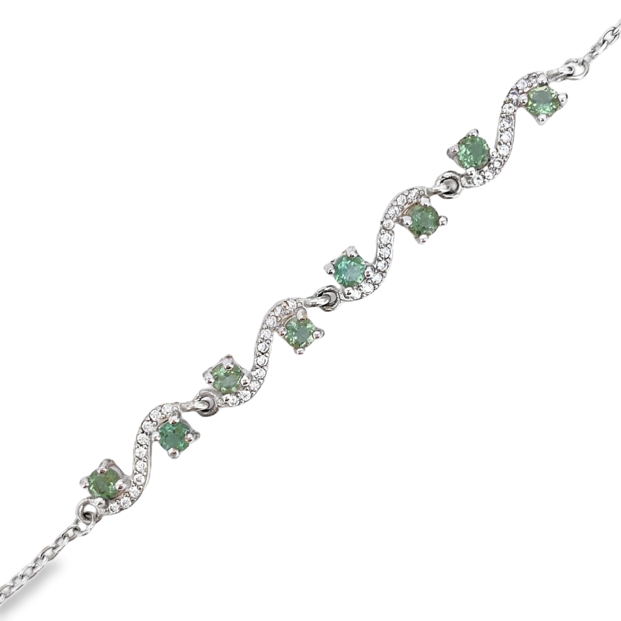 T613綠色藍寶石手鍊