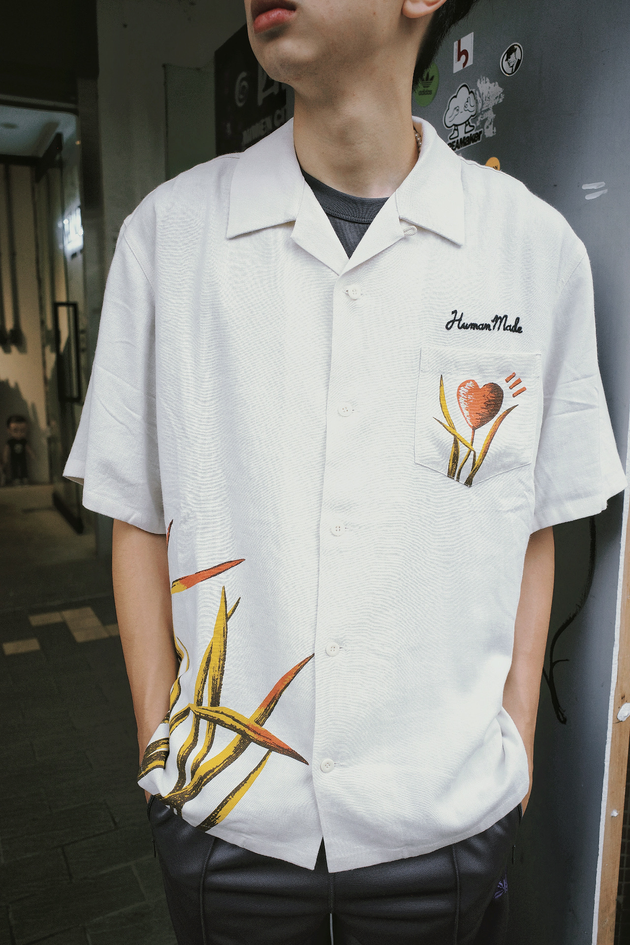 <快速出貨>HUMAN MADE 飛天鴨子亞麻 排扣衫