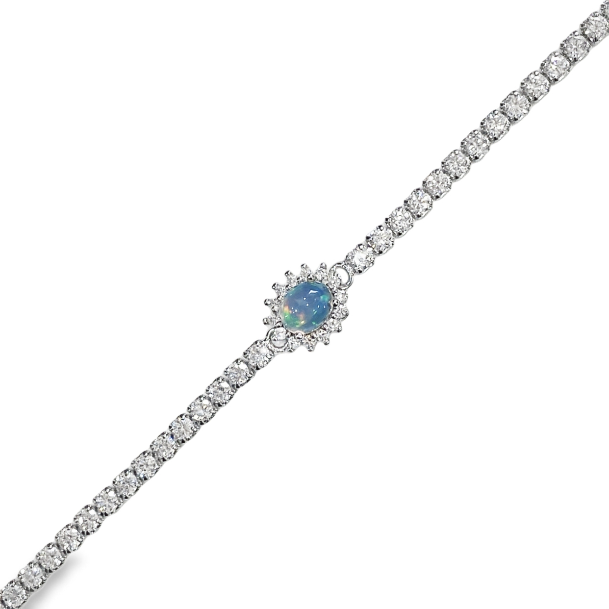 T497蛋白石太陽花鋯石手鍊