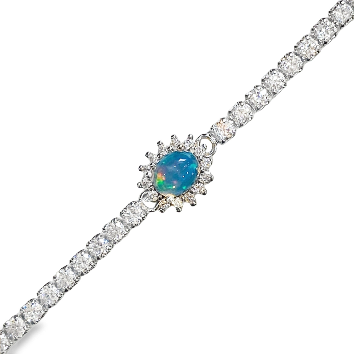 T497蛋白石太陽花鋯石手鍊