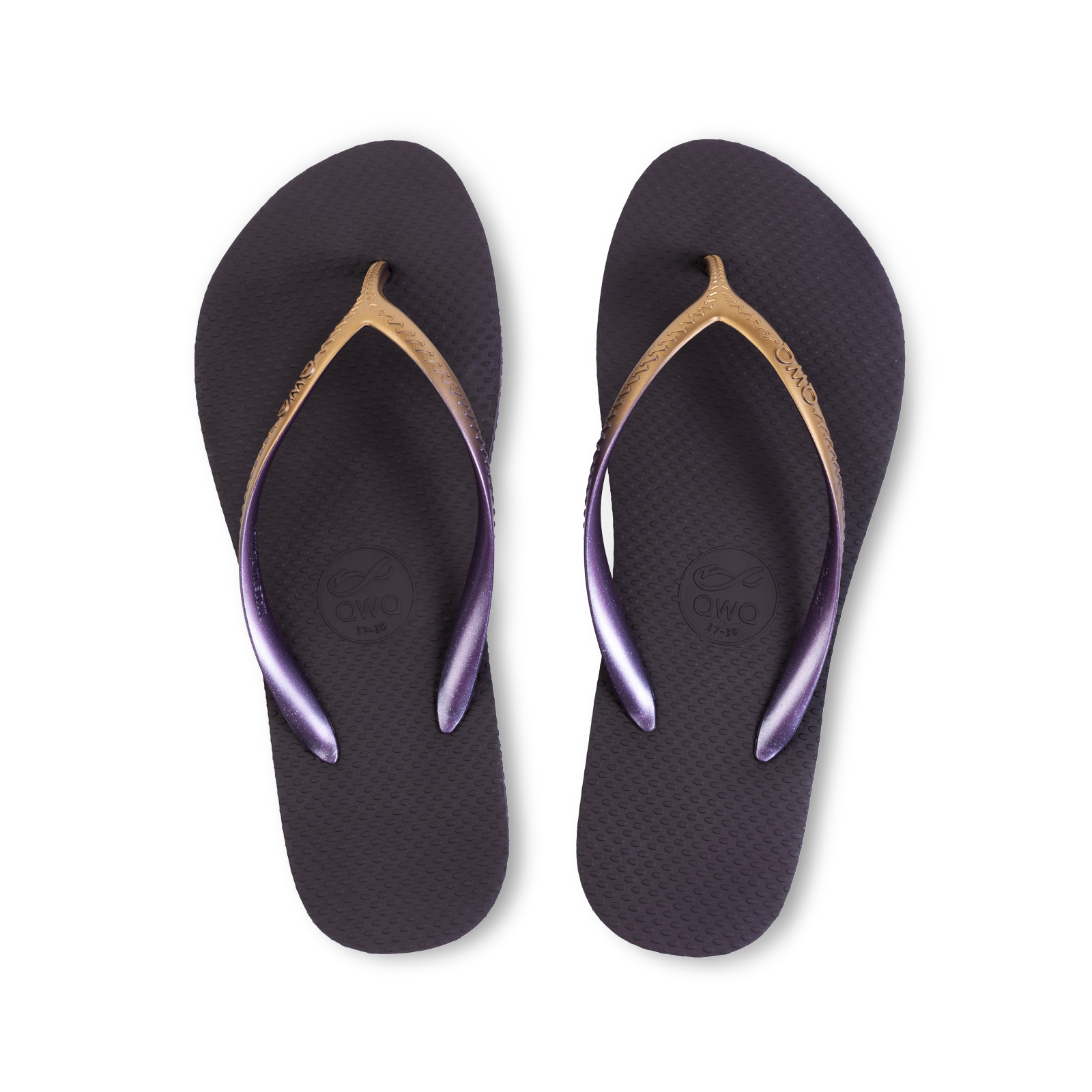 Glint微光系列 復古金漸層 星空紫 女款平底人字夾腳拖