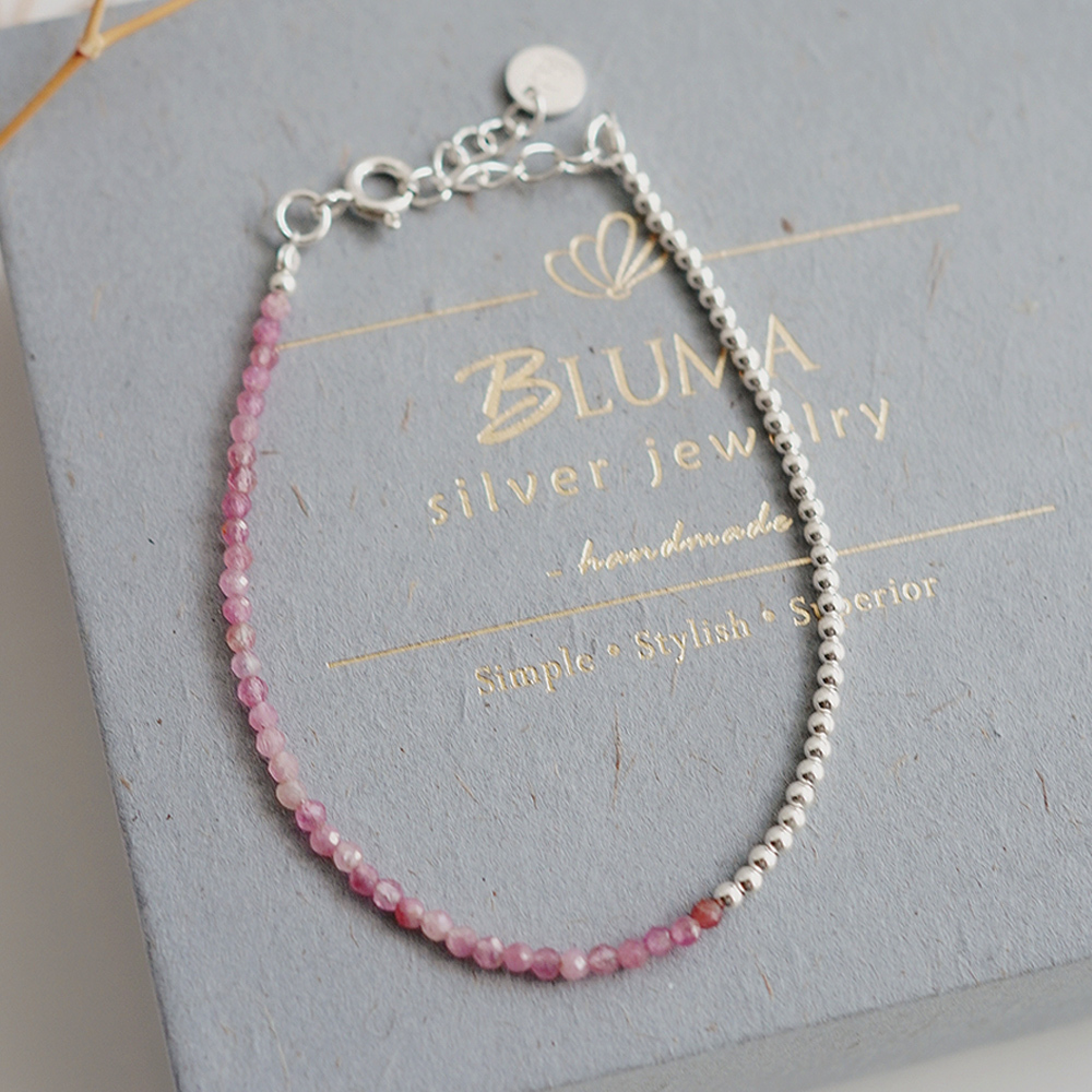 【飾品禮盒】愛情之石純銀項鍊手鍊二入組(粉晶/粉紅碧璽)/G19 | 情人節禮物 定情禮物 畢業禮物 七夕