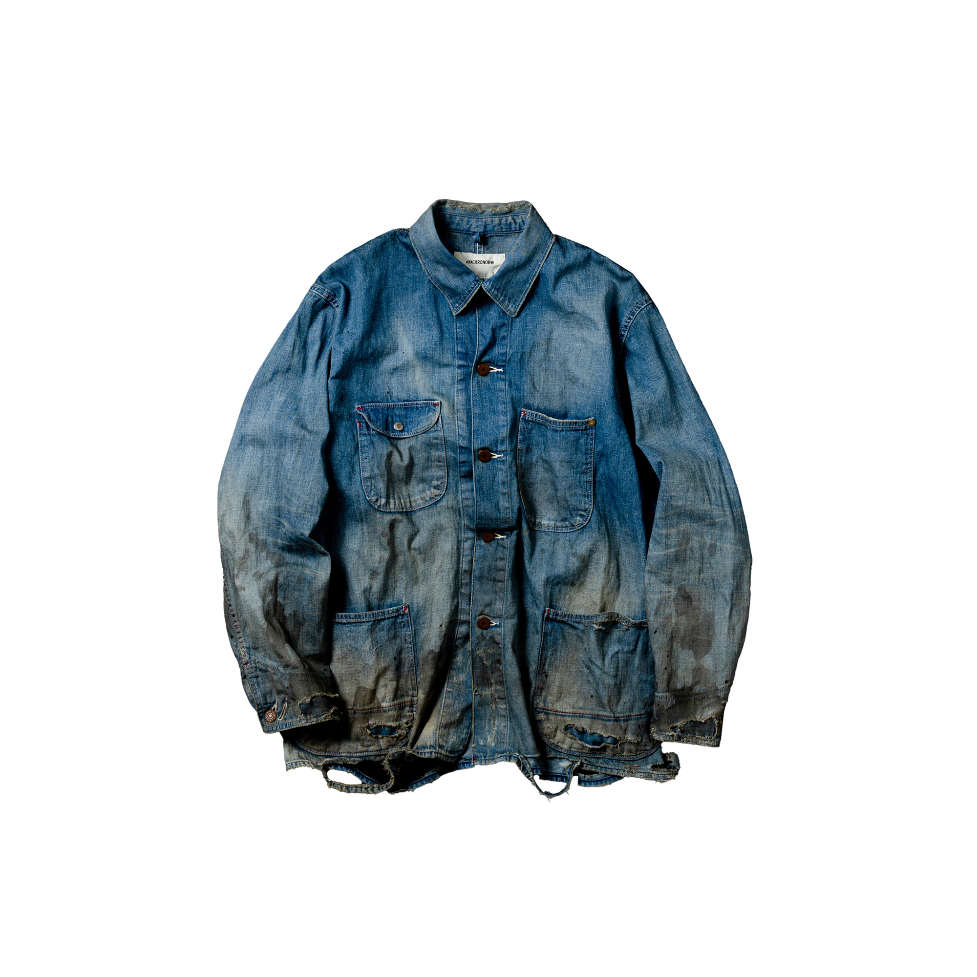 ANACHRONORM - Damaged Light Oz BM Denim Coverall Indigo