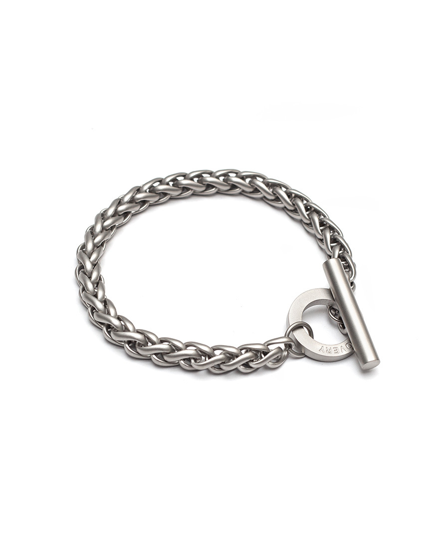 RECOVERY 粗麻花手鍊 (霧銀)