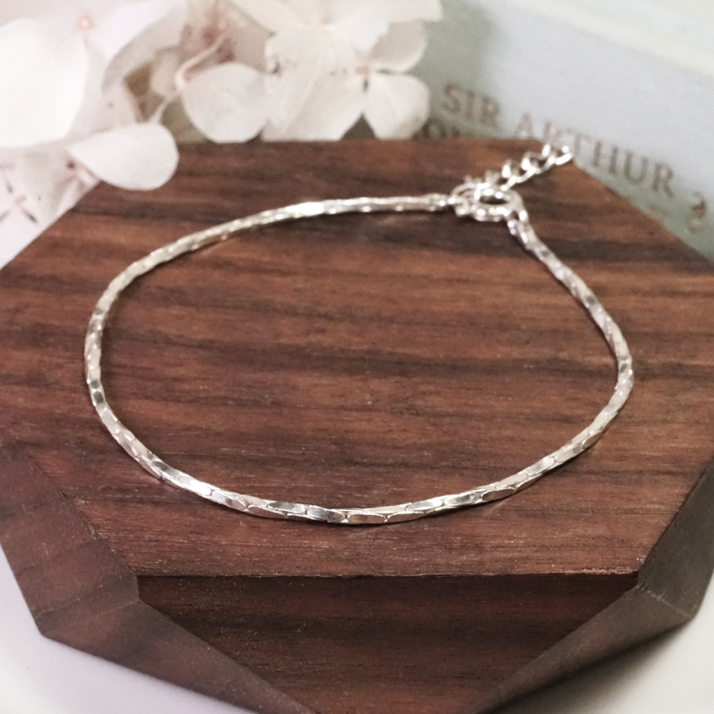扭轉設計 方扭蛇鍊 925純銀腳鍊 女生腳鍊 刻字訂製