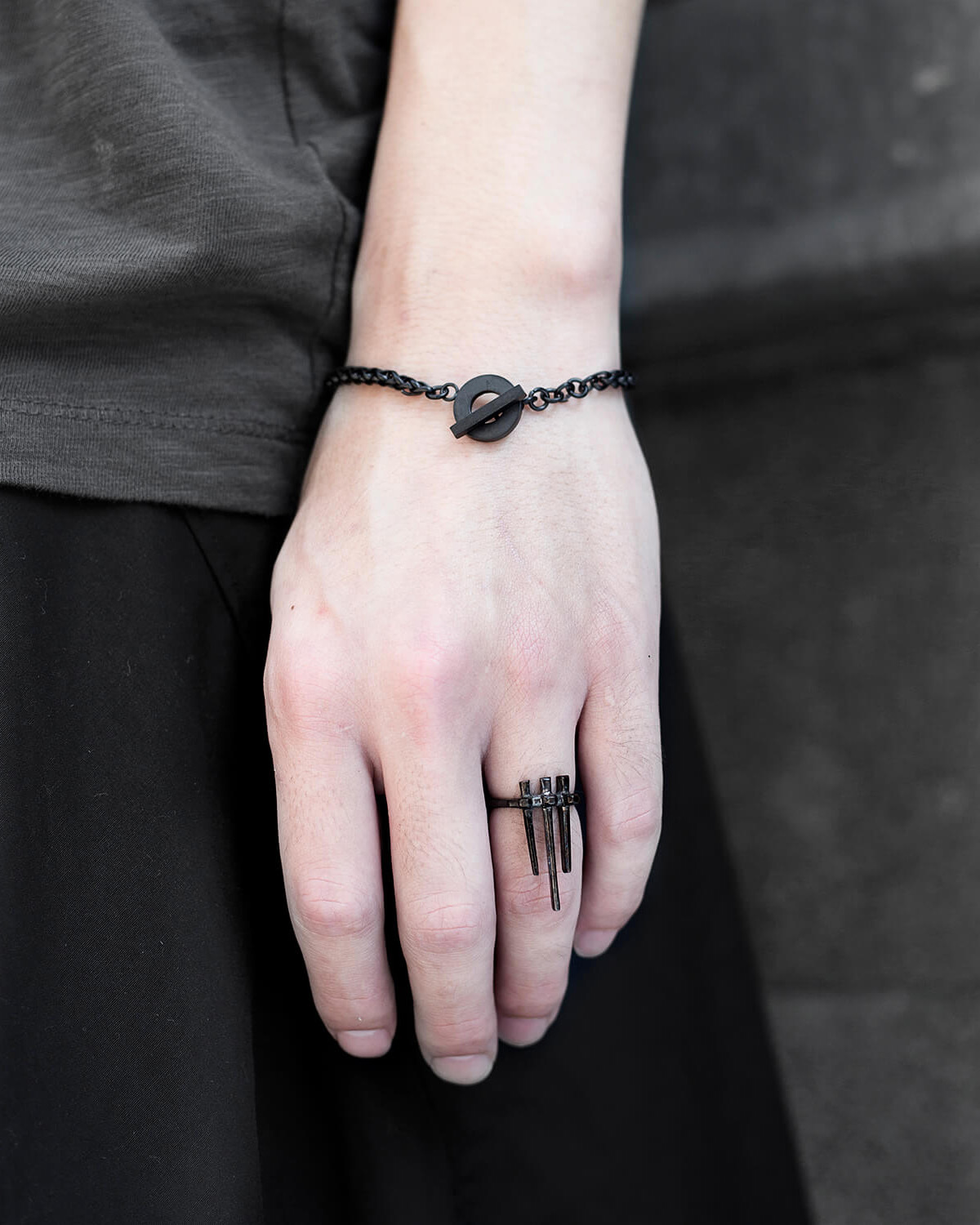 RECOVERY 細麻花手鍊 (霧黑)