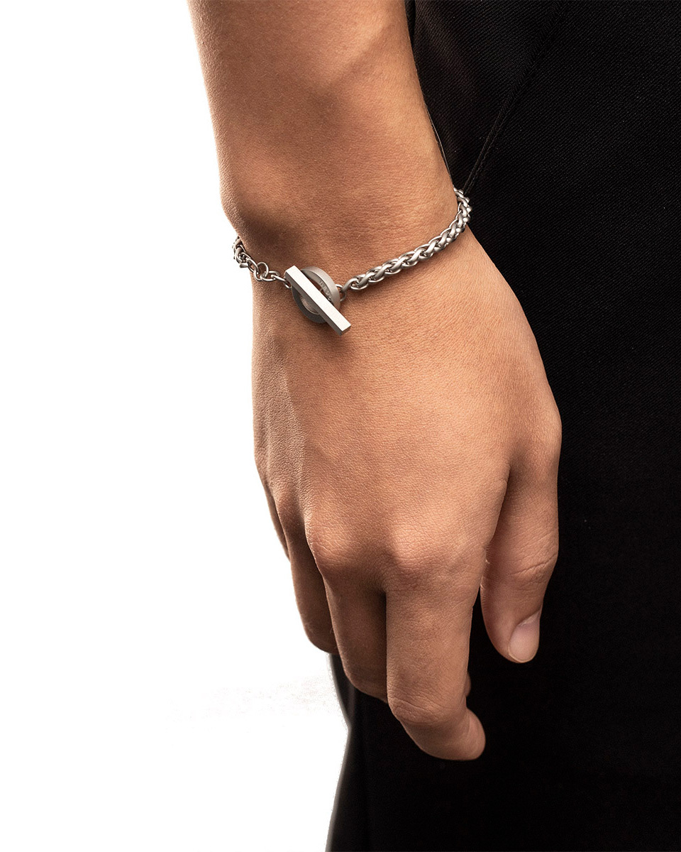 RECOVERY 細麻花手鍊 (霧銀)