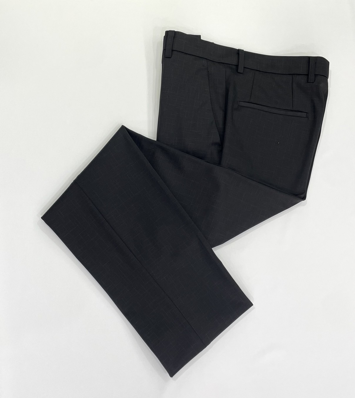 黑色緹花冰絲彈性西裝褲00