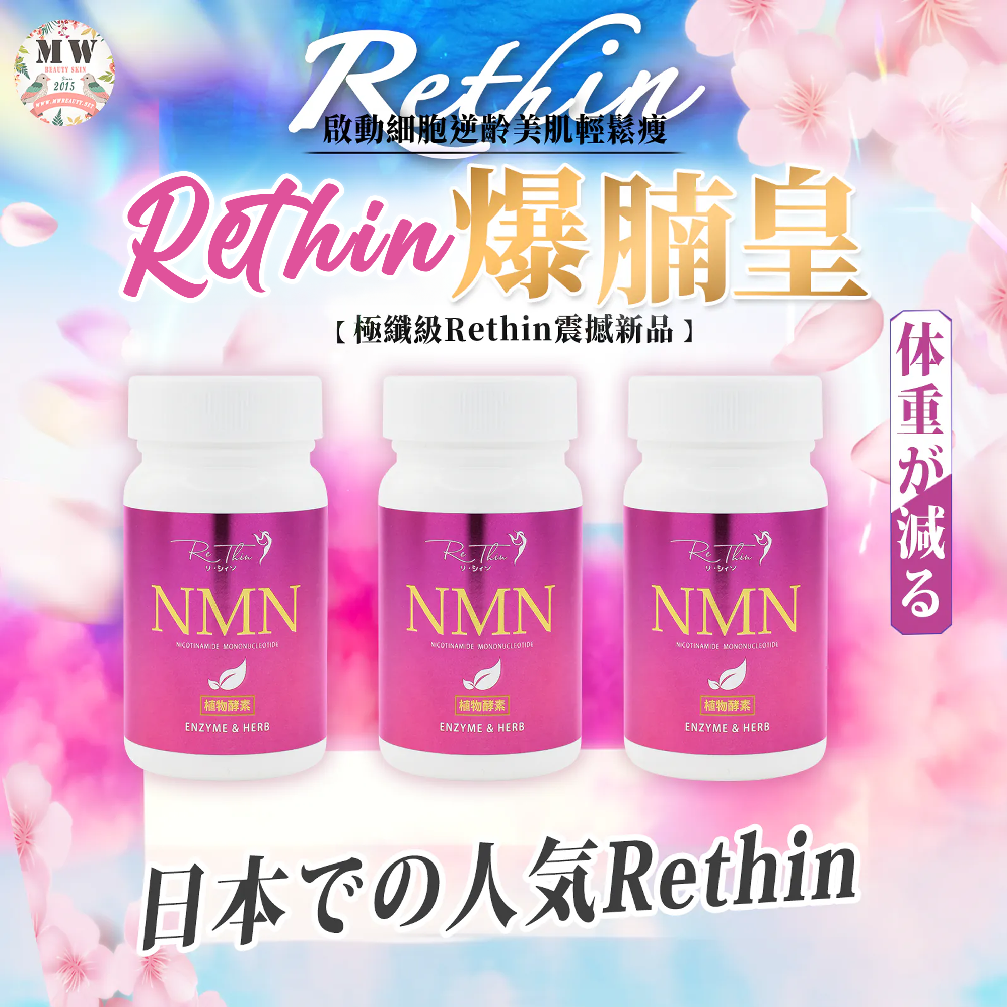 日本Rethin 爆腩王(90粒/樽）3樽 | 現貨